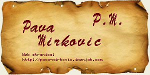 Pava Mirković vizit kartica